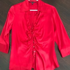 Red Silk Blouse